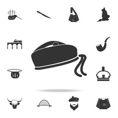 Scottish national hat icon. Detailed set of United Kingdom culture icons. Premium quality graphic design. One of the collection icons for websites, web design, mobile app