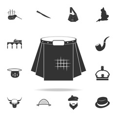 Scottish kilt icon. Detailed set of United Kingdom culture icons. Premium quality graphic design. One of the collection icons for websites, web design, mobile app - obrazy, fototapety, plakaty