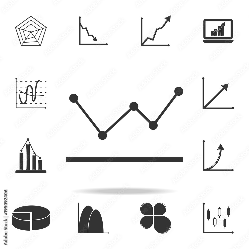 Aufkleber line graph type chart icon. detailed set of trend diagram and chart icons. premium quality graphic d