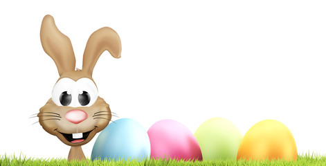 happy easter easter bunny easter eggs 3d rendering