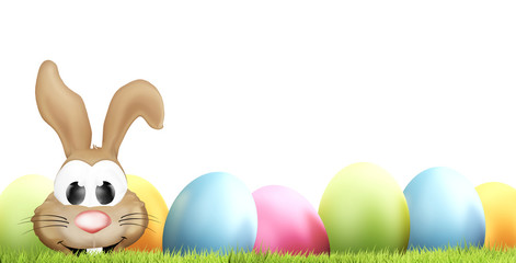 happy easter easter bunny easter eggs 3d rendering
