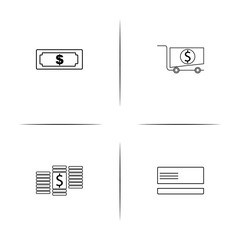 Banking, Finance And Money simple linear icon set.Simple outline icons