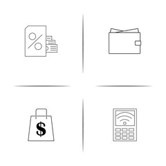 Banking, Finance And Money simple linear icon set.Simple outline icons