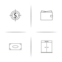 Banking, Finance And Money simple linear icon set.Simple outline icons