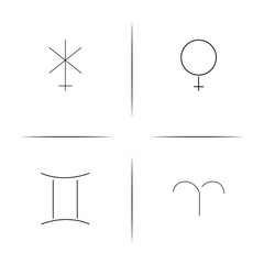 Fototapeta na wymiar Astrology simple linear icon set.Simple outline icons