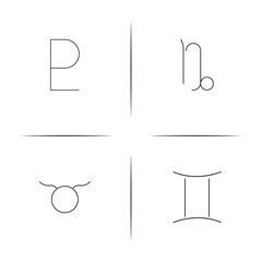 Astrology simple linear icon set.Simple outline icons