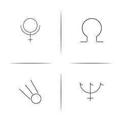 Astrology simple linear icon set.Simple outline icons