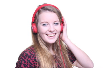 Young woman with a headphone