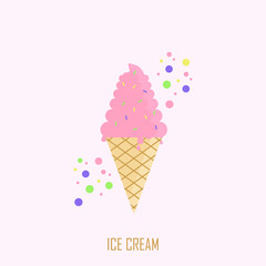 Ice Cream Vector Template Design