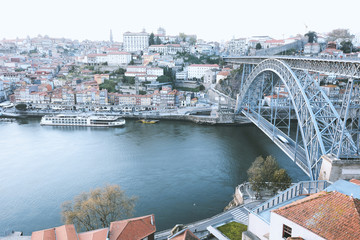 Dom luis bridge and Douro river, Portugal.