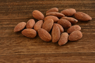 almonds on a wooden background



