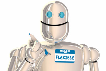 Obraz na płótnie Canvas Flexible Robot Name Tag Hello Sticke 3d Illustration