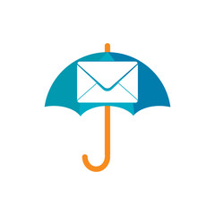 Mail Umbrella Logo Icon Design