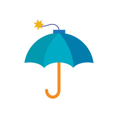 Bomb Umbrella Logo Icon Design