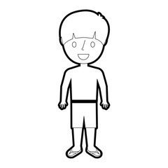 Obraz premium happy little boy wearing swimsuit