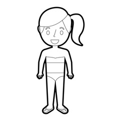 cute happy girl kid wearing swimsuit