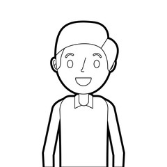 cartoon smiling man young character portrait