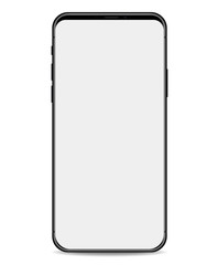 phone black with white screen isolated on white background