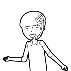 portrait young smiling boy with sport helmet