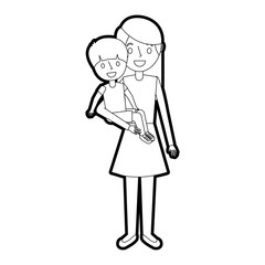 mother carrying her little boy