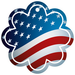 tag shape flower and flag of united states patriotism