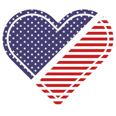 Obraz premium american flag in heart patriotic symbol