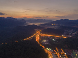 bypass highway at "Rawang selangor" during sunrise