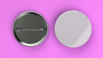 Blank white badge on purple background