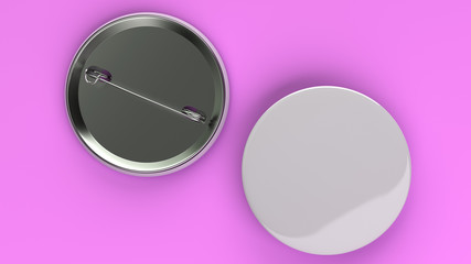 Blank white badge on purple background