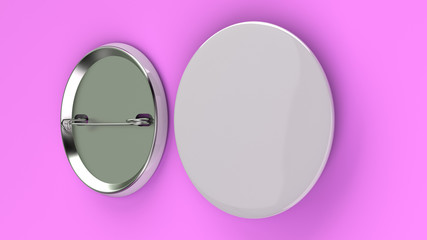 Blank white badge on purple background