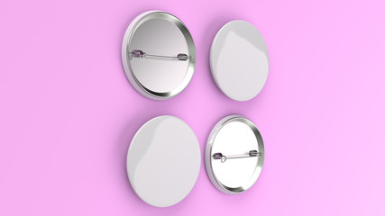 Blank white badge on purple background