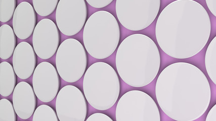 Blank white badge on purple background