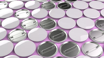 Blank white badges on purple background