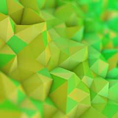 Fototapeta na wymiar Yellow green gradient low poly geometric surface abstract 3D rendering