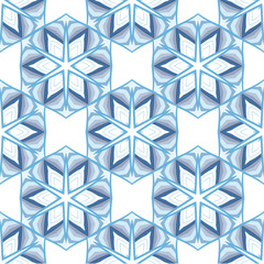 White-blue floral abstract seamless pattern, vector background. Ornament for wrapping, wallpaper, tiles