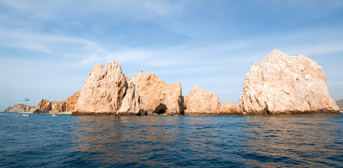 Fototapeta na wymiar Lands End as seen from the Pacific Ocean at Cabo San Lucas in Baja California Mexico BCS