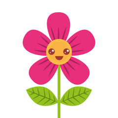 beautiful flower happy kawaii cartoon