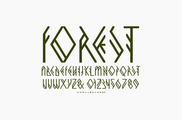 Decorative geometric sans serif font © neuevector