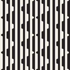 Vector seamless black and white halftone lines pattern. Abstract geometric retro background design.
