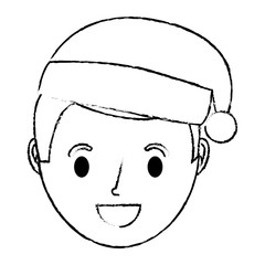 young boy smiling happy wearing christmas hat