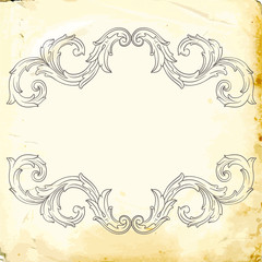 Classical baroque vector of vintage element for design. Decorative design element filigree calligraphy vector. You can use for wedding decoration of greeting card and laser cutting.