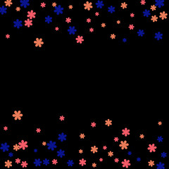 Pretty Floral Pattern with Simple Small Flowers for Greeting Card or Poster. Naive Daisy Flowers in Primitive Style. Vector Background for Spring or Summer Design.
