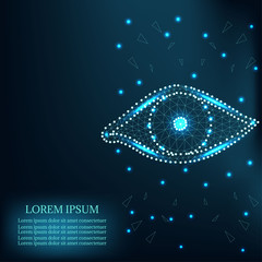 Eye polygon green stars 2