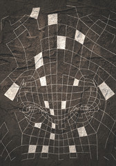 Polygonal nose. Wire frame style. Isolated part of the human body