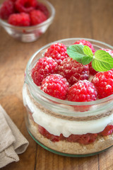 Raspberry Dessert in Jar