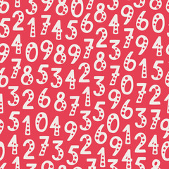 Vector seamless pattern with numbers in random order