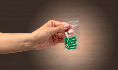 Giving drugs in plastic bag