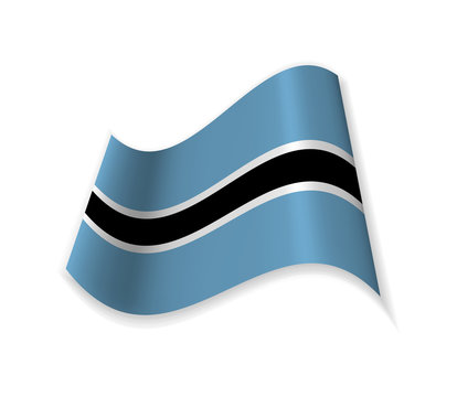 Official Flag Of Botswana. The Country Of South Africa. Vector illustration of a state symbol.