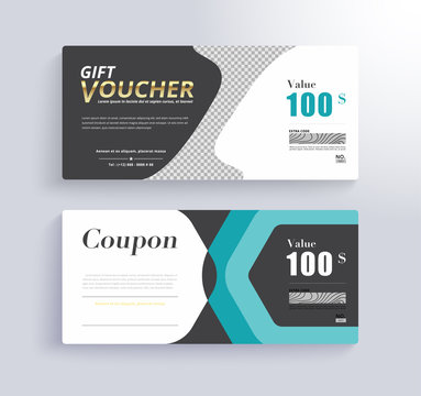 GIFT VOUCHER Template. Blank space for images.