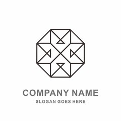 Fototapeta premium Geometric Square Cross Morocco Pattern Interior Motif Decoration Business Company Stock Vector Logo Design Template